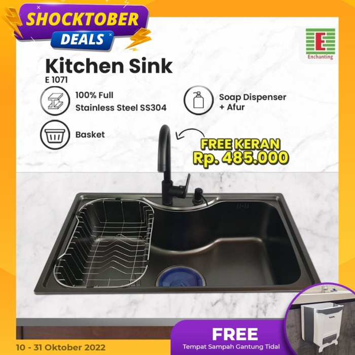 Bak Cuci Piring Stainless Europe Enchanting Minimalist Style E1071 - Cuci Piring ( Peralatan Dan