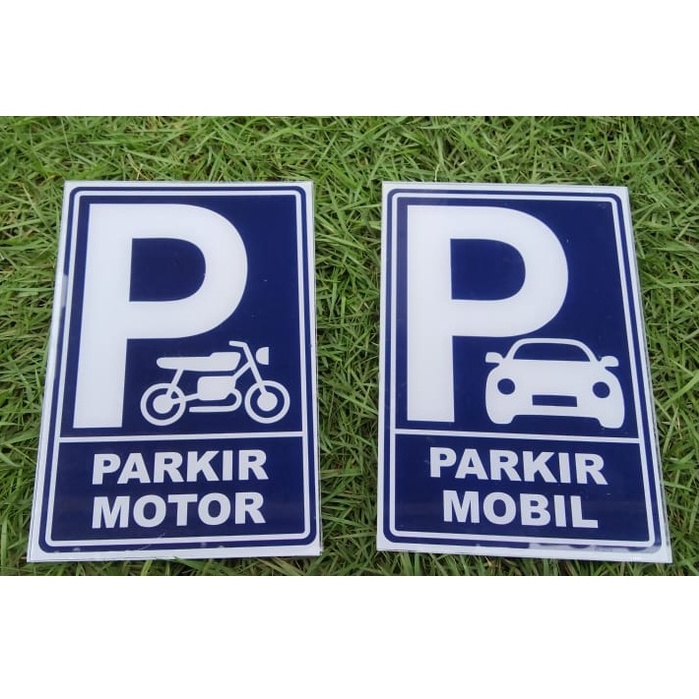 Jual Akrilik Stiker Sign Rambu Parkir Mobil Motor Ukuran 20 X 30 Cm