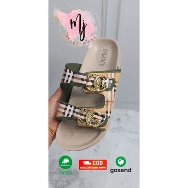 sendal wanita import dua strap sandal jelly balance