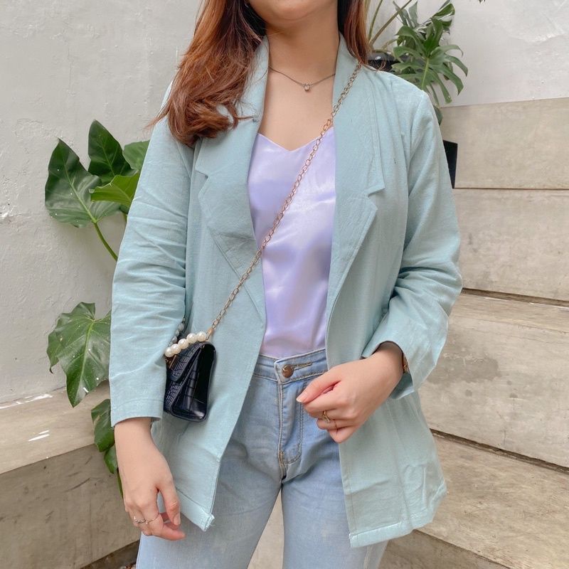 Blazer Wanita Panjang Modern Kekinian Blazer wanita Panjang Modis Blazer Wanita Hijab