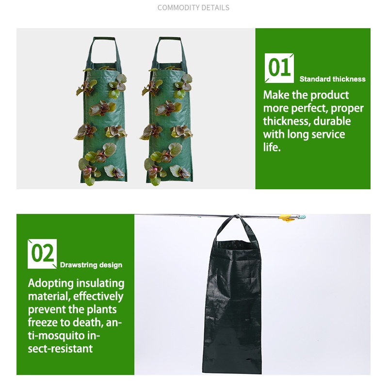 【10 Hole】Wall Planter Bag/Plant Pouch/Planter Bag Dinding/Tanaman Pot Dinding