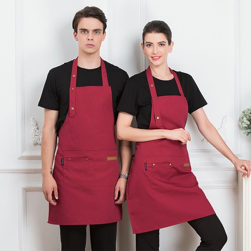 KITCHEN.Official Apron Celemek Barista Korean Style Pria Wanita Celemek Dapur Masak Chef Original Termurah