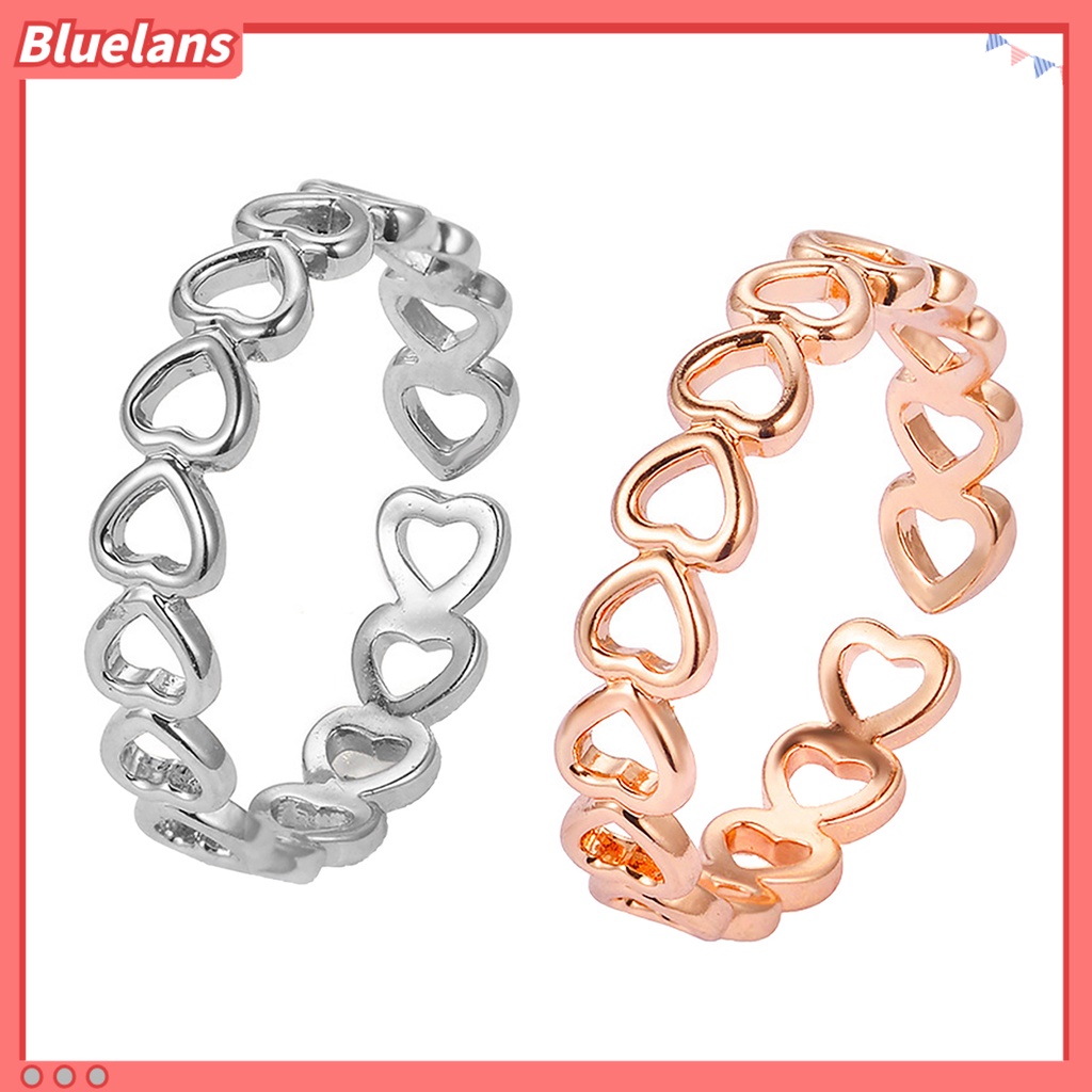 Bluelans Ring Decorative Elegant Copper Hollow Love Heart Ring