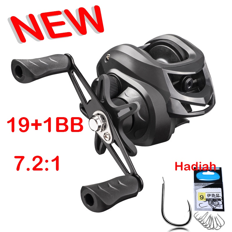 Baitcasting Fishing Reel Metal Spool Max Drag 8 Kilo Reel 7.2:1 19+1BB  Kaku Fiber Super Halus Tanpa Menggoreng Solid Kuat Baitcasting Reel Reel Pancing BCFishing Wheel Saltwater Reel Fishing Casting Reel Pancing Fishing Gear Fishing Tool Gulungan Kabel