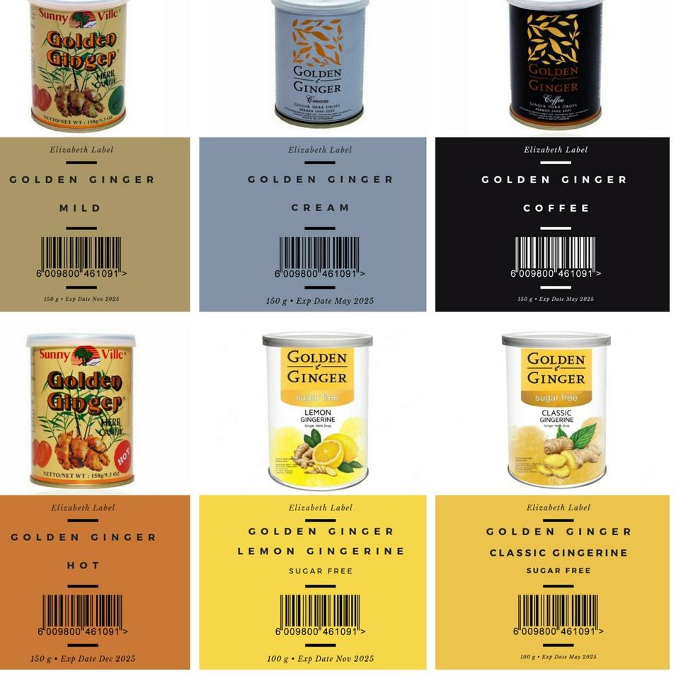 

➱6y Ready✮ Permen Jahe Golden Ginger Herb Candy Sunny Ville 150gr 35 ❉