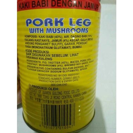 

Order--Gulong Kaki babi kaleng pork leg with mushroom