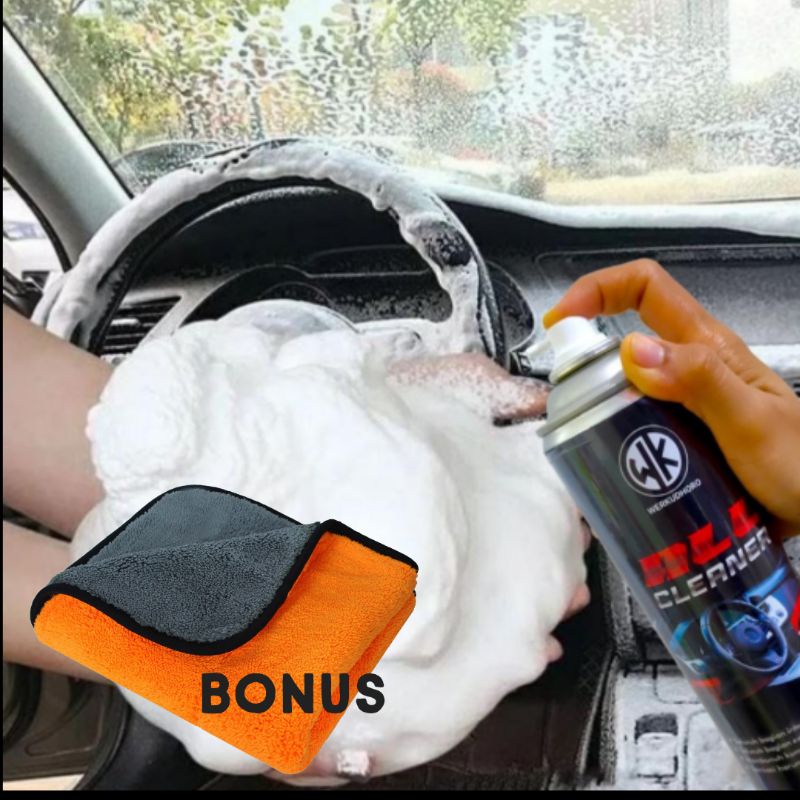 Pembersih interior mobil foam 500 mili /jok kulit/bludru/plafon mobil/karpet