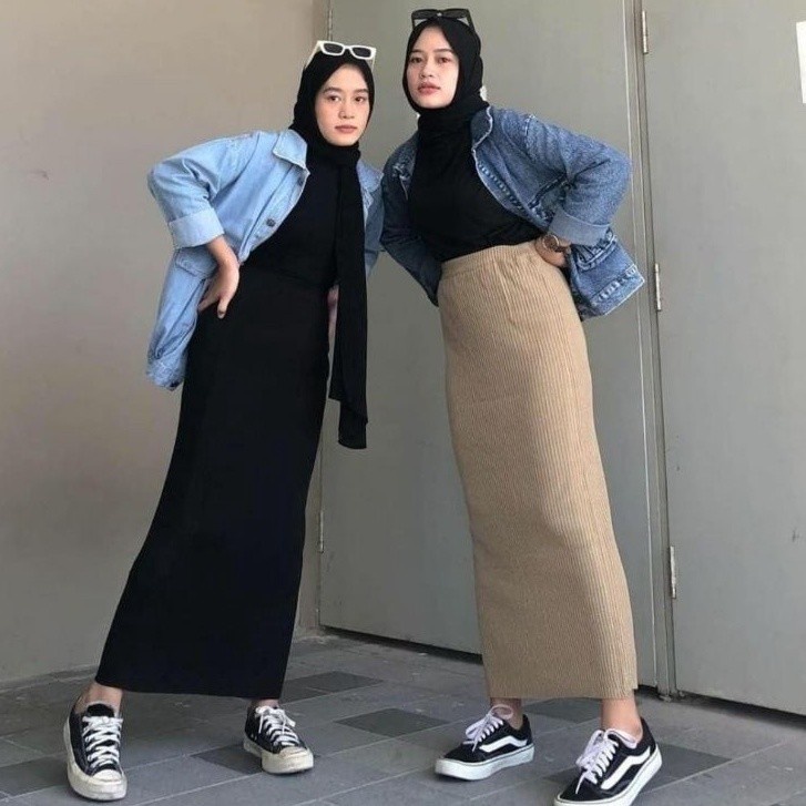 ROK RAJUT SPAN PENSILPANJANG/ROK SPAN RAJIUT ON SIZE JUMBO