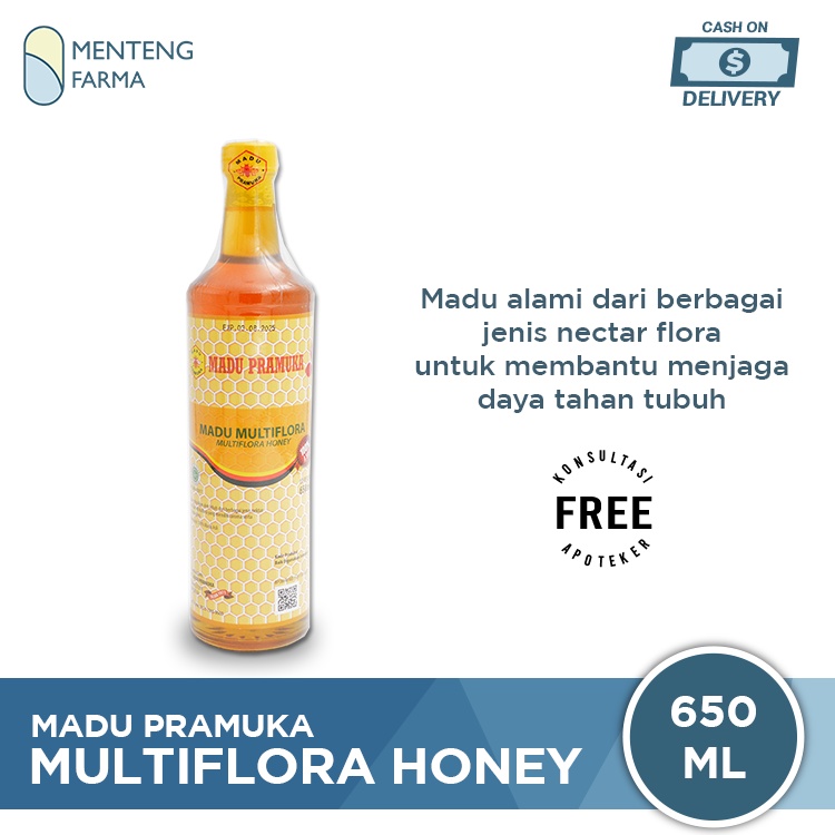 Madu Pramuka Multiflora 650 mL - Madu Alami dari berbagai Nectar Flora