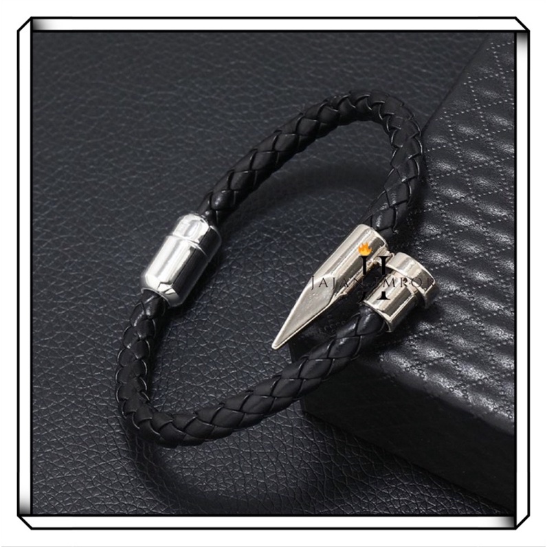 Gelang Kulit / Gelang Cowok / Gelang Pria / Gelang Lucan / Gelang Premium / Gelang Pria Premium Stainless Steel / Genuine Leather Gelang Kulit Asli Silver / Black / Pria Wanita