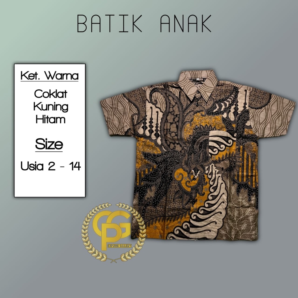 Batik Anak 2-15 Tahun Motif Kuning Mocca