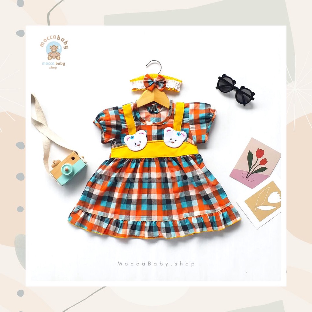 MBSS - (EXCLUSIVE ON MOCCABABY ) Dress Bayi Motif Animal Lucu Baju Bayi Perempuan / QIU2 SQUARE BEAR