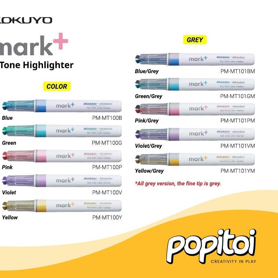 

Special KOKUYO Mark+ TWO TONE Color Highlighter Marker Pen