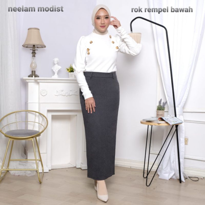 ROK KERJA WANITA JUMBO /ROK SPAN WANITA  FORMAL/ROK SPAN KERJA KANTORBIG SIZE 2L ,3L,4L,5L