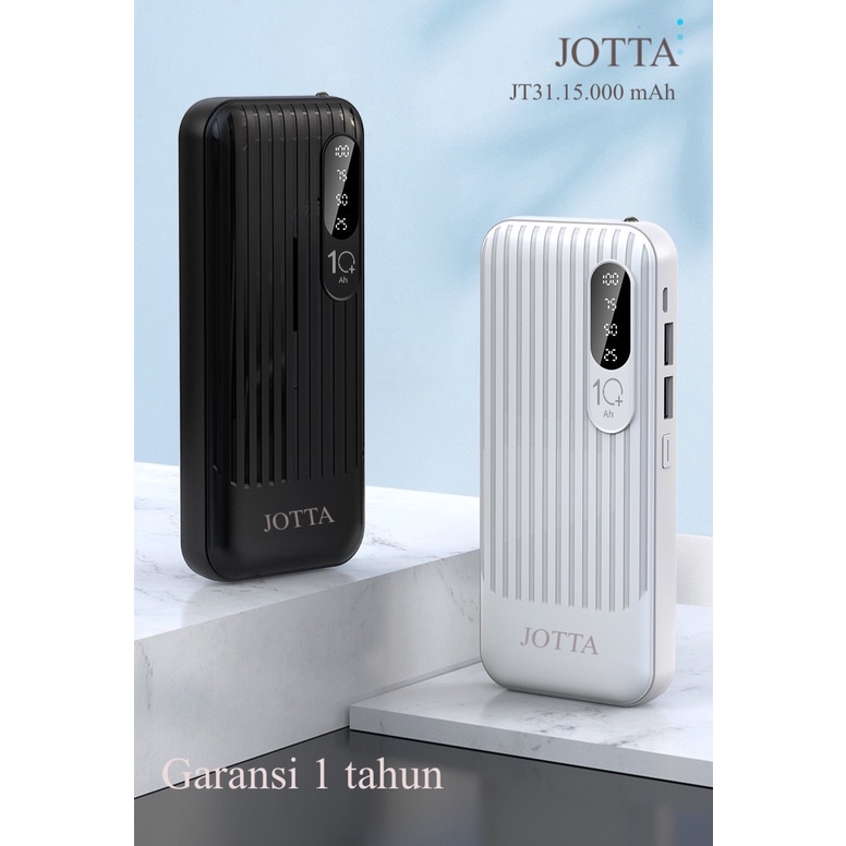 Powerbank JOTTA type JT 31 kapasitas 15.000 mah garansi 2 tahun universal For handphone xiomi ,samsung,iphone,oppo dan gadget lainya.