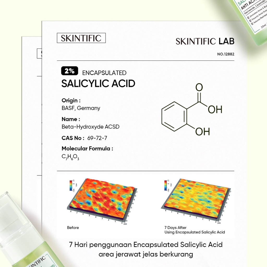 SKINTIFIC 2pcs Set | 5% AHA 5%BHA 1% PHA Exfoliating Toner 80ml + 2% Salicylic Acid Anti Acne Serum 20ml