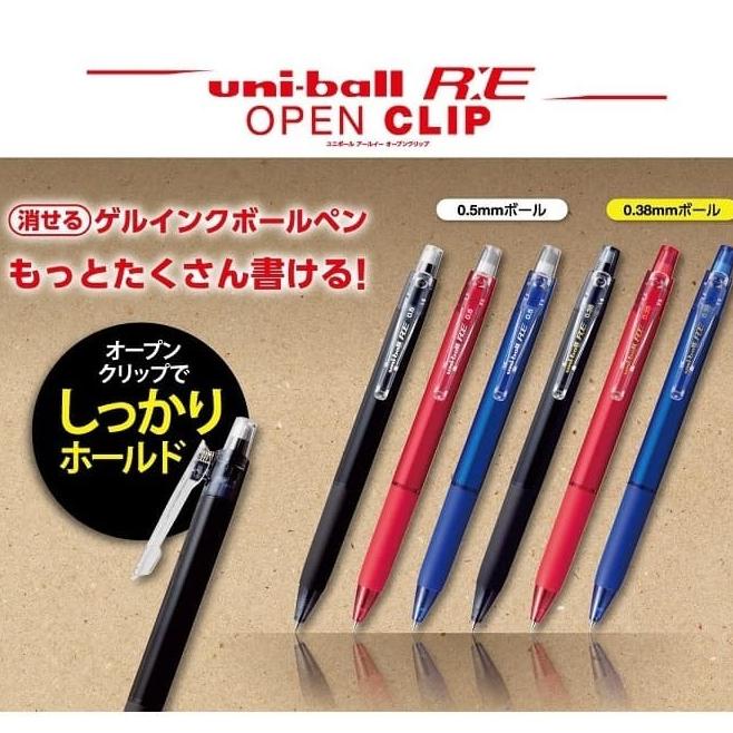 

(COD) PULPEN HANTU NEW UNIBALL RE OPEN CLIP URN-235 0.38 MM & 0.5MM TERMURAH Kode 1429