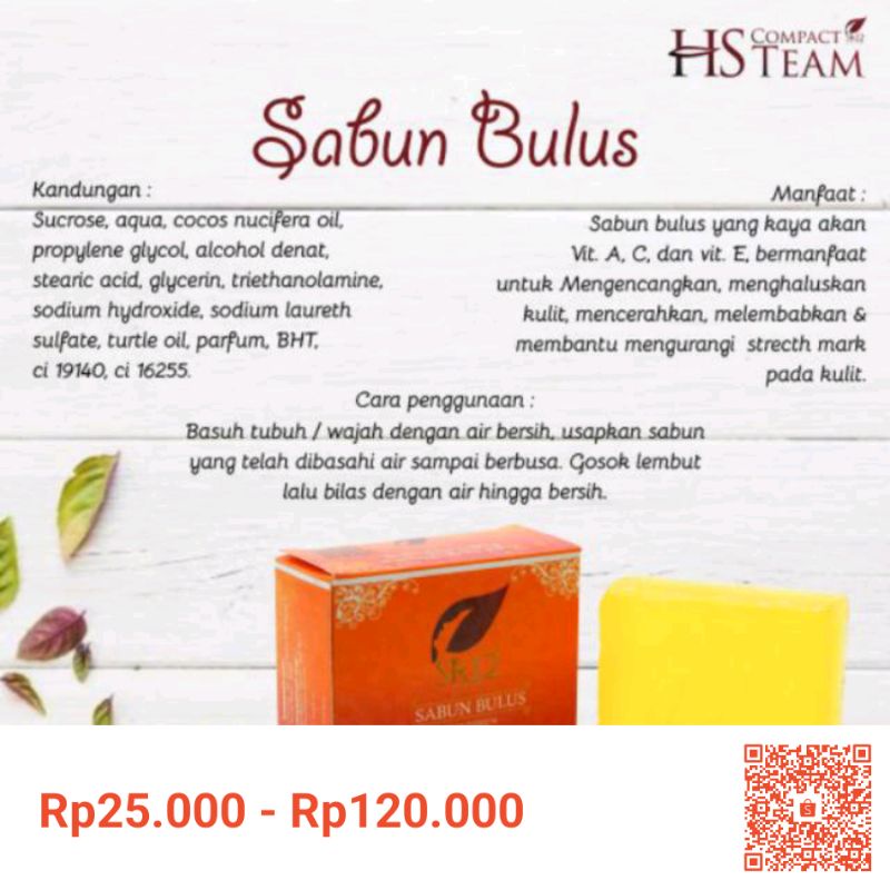 Sabun bulus/sabun bulus SR12/Sabun bulus herbal