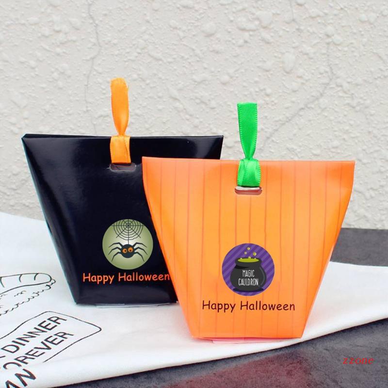 500pcs Stiker Label Segel Desain Labu Kelelawar Halloween Untuk Kemasan Kue
