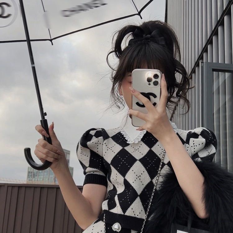 Kerah boneka lengan pendek rajutan top wanita tas pinggang tinggi rok pinggul musim panas baru wewan