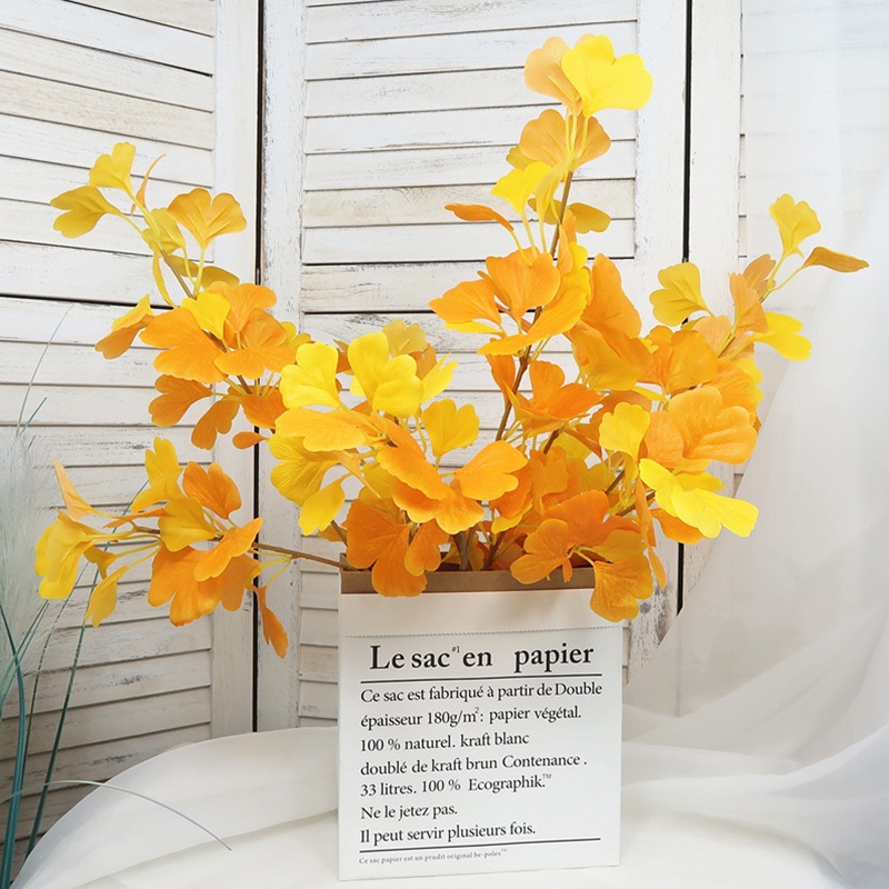 KKV - Sladko Ginkgo Yellow Tanaman Bunga Hias Artifisial