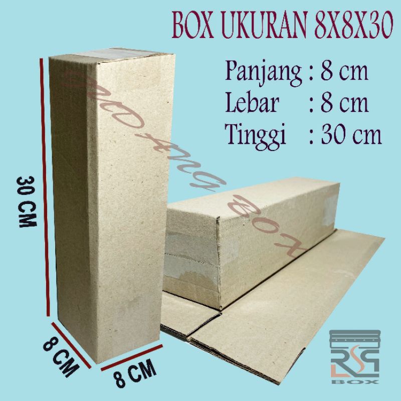 

Kardus packing uk. 8x8x30 cm Box online packaging murah