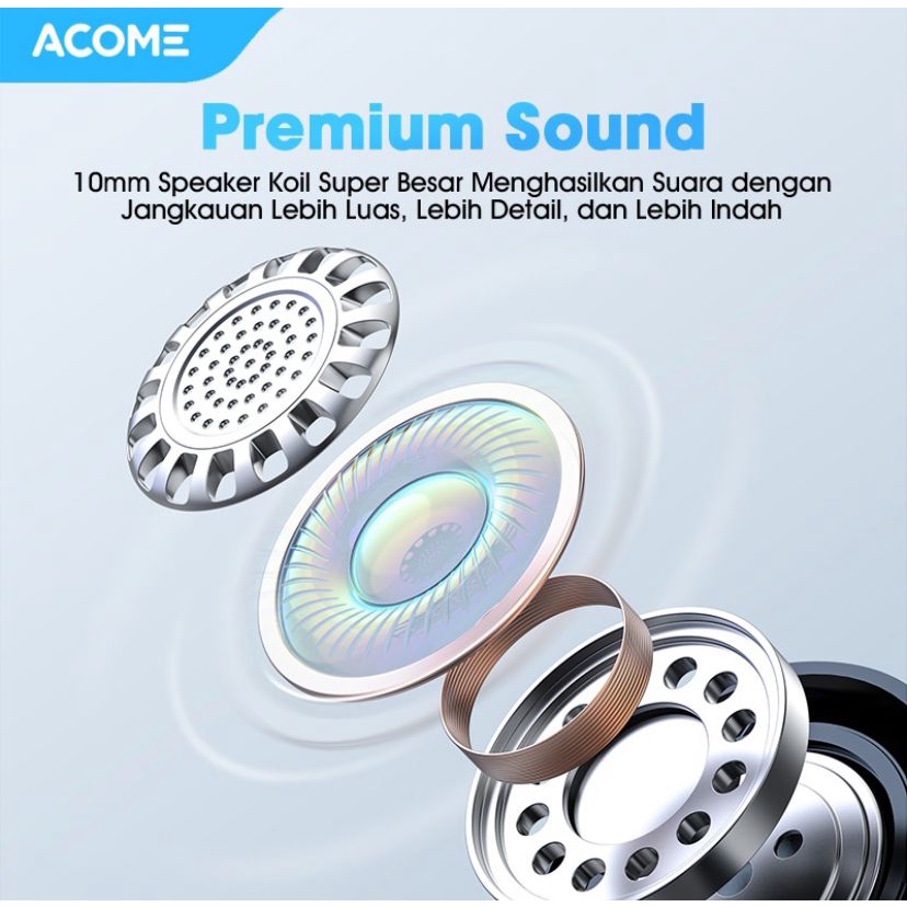 Acome T5NC ANC TWS Headset Earphone Bluetooth 5.2 ENC Call Noise Reduction Garansi Resmi 1 Tahun Airdots