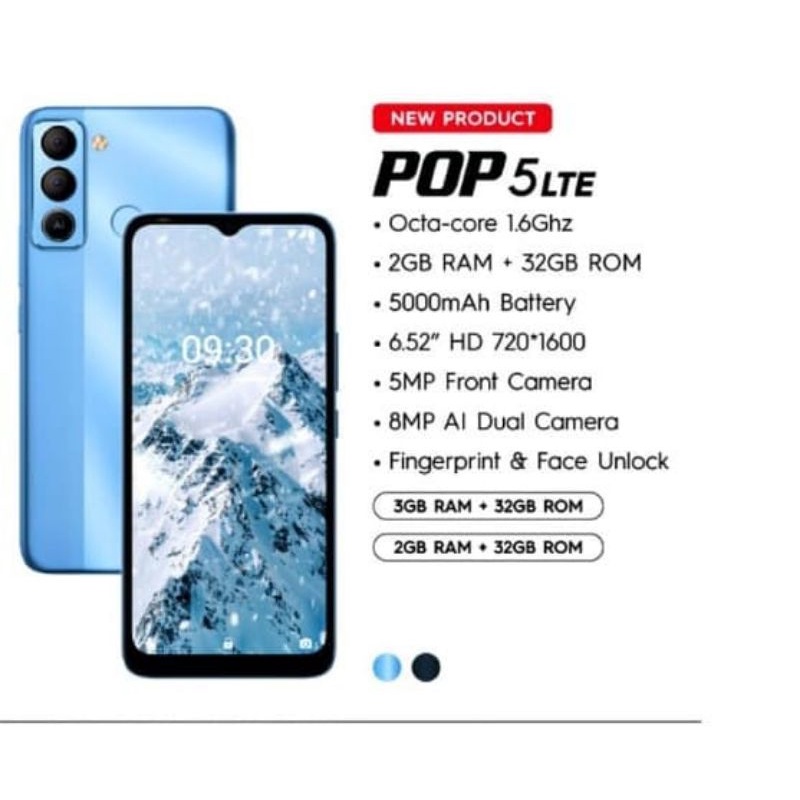 HP Tecno Pop 5Lte Ram 3/32