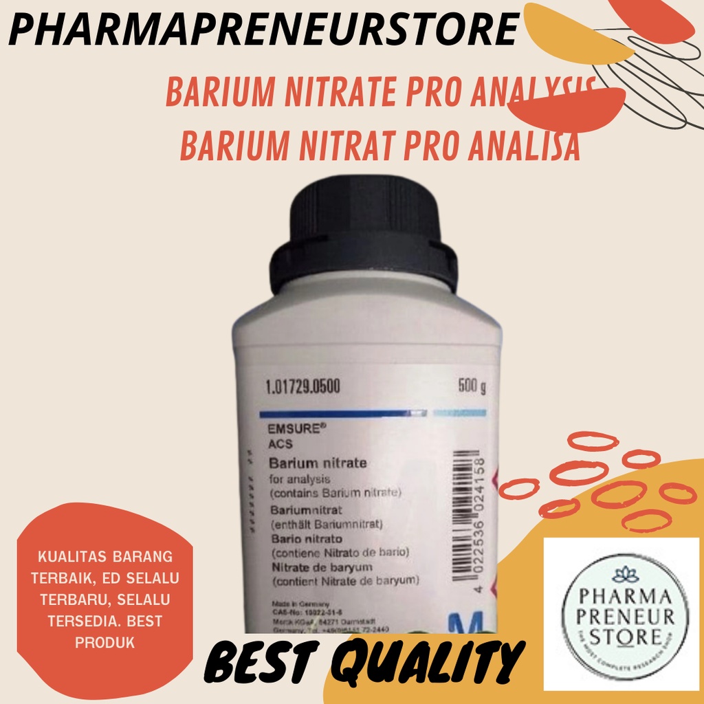 BARIUM NITRATE / BARIUM NITRAT PRO ANALISA 5 GRAM DAN 10 GRAM KEMASAN MERCK BEST QUALITY