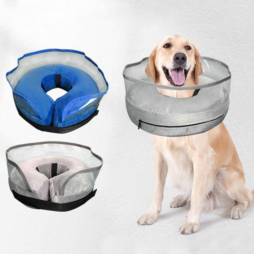 Solighter Inflatable Pet Collar Protection Pet Cincin Lembut Penutup Anti Gigit Anti Gigit