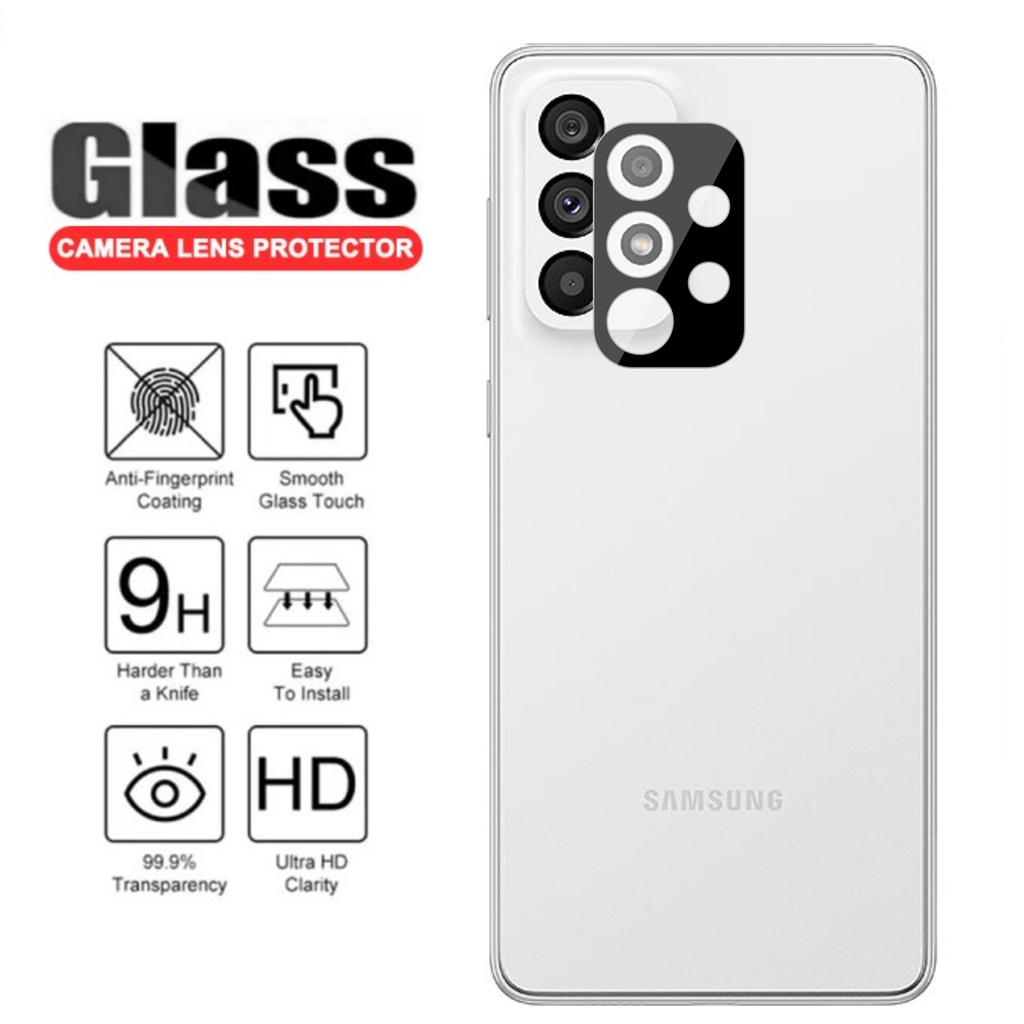 Samsung A73 5G Tempered Glass Camera Full Cover Black Handphone