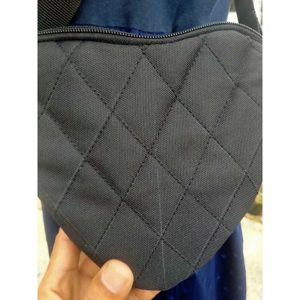 Tas jajanan anak tas selempang anak perempuan simpel bahan cordura hitam