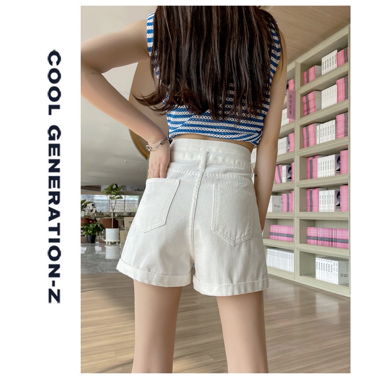 Celana pendek jeans wanita jumbo jeans stretch kulot jins cewek hotpants highwaist kekinian korean style ootd