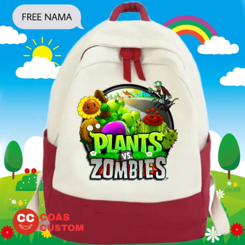 TAS RANSEL PLANT VS ZOMBIE TAS ANAK SEKOLAH
