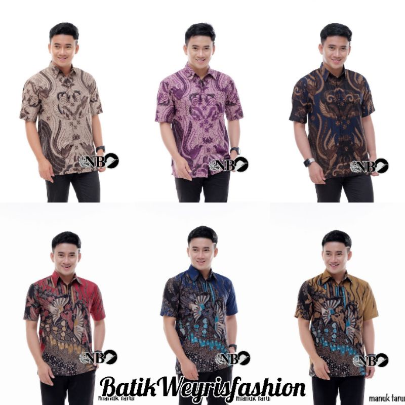 Hem Batik Pria Lengan Pendek Modern | Batik Weyrisfashion | Kemeja Batik Pria Lengan Pendek Size M, L, XL, XXL