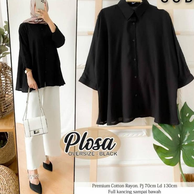 Banyak Dipakai.. Kemeja Wanita Jumbo LD 130 XXXL / Kemeja Polos Oversize