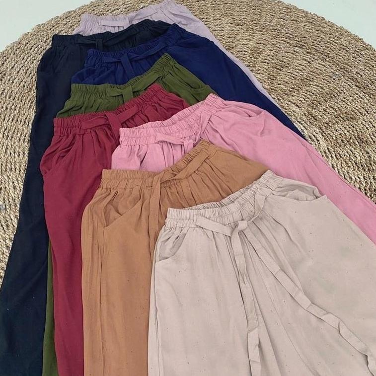 RIBBON BANDY KULOT TALI PITA - Kulot Katun Rayon Hw Tali (Highweist Tali) –BTJ.18Oc22r