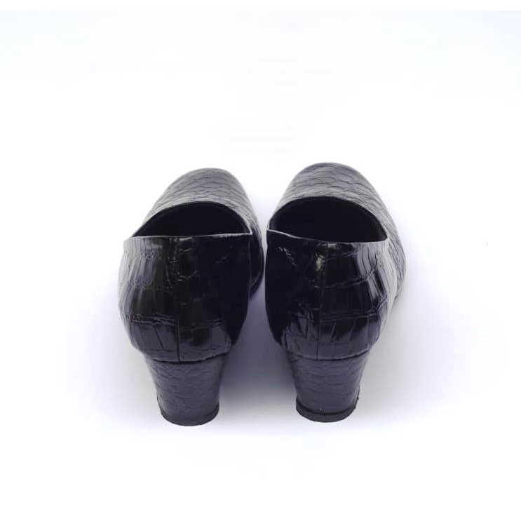BIG SIZE - Sepatu Formal Wanita Kulit Croco - Sepatu Pantofel Cewek Ukuran Jumbo-Besar 41 42 43 44 45