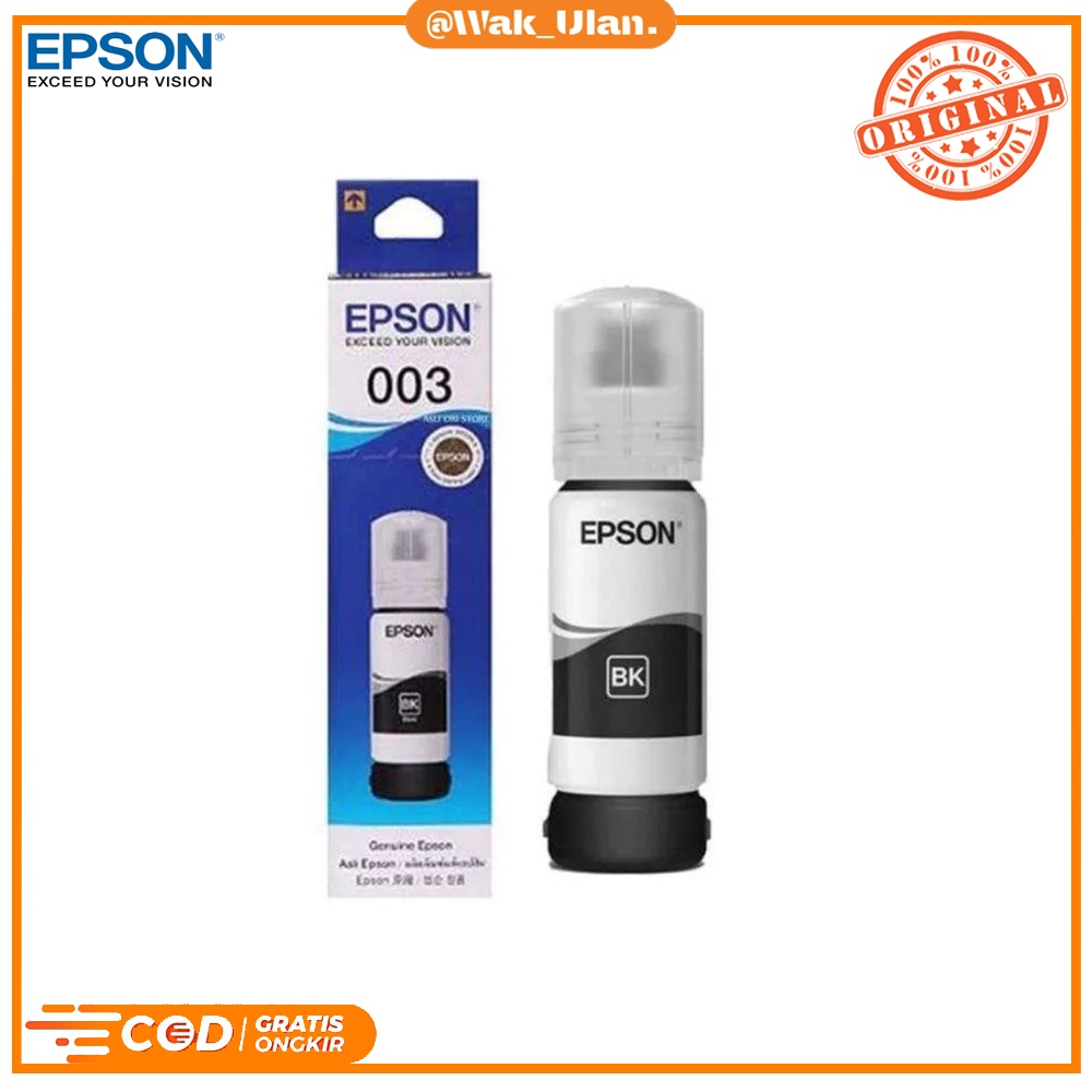 Tinta Hitam Black ink Epson 003 Original Epson L series L1110 L3110 L3101 L3150 L5190