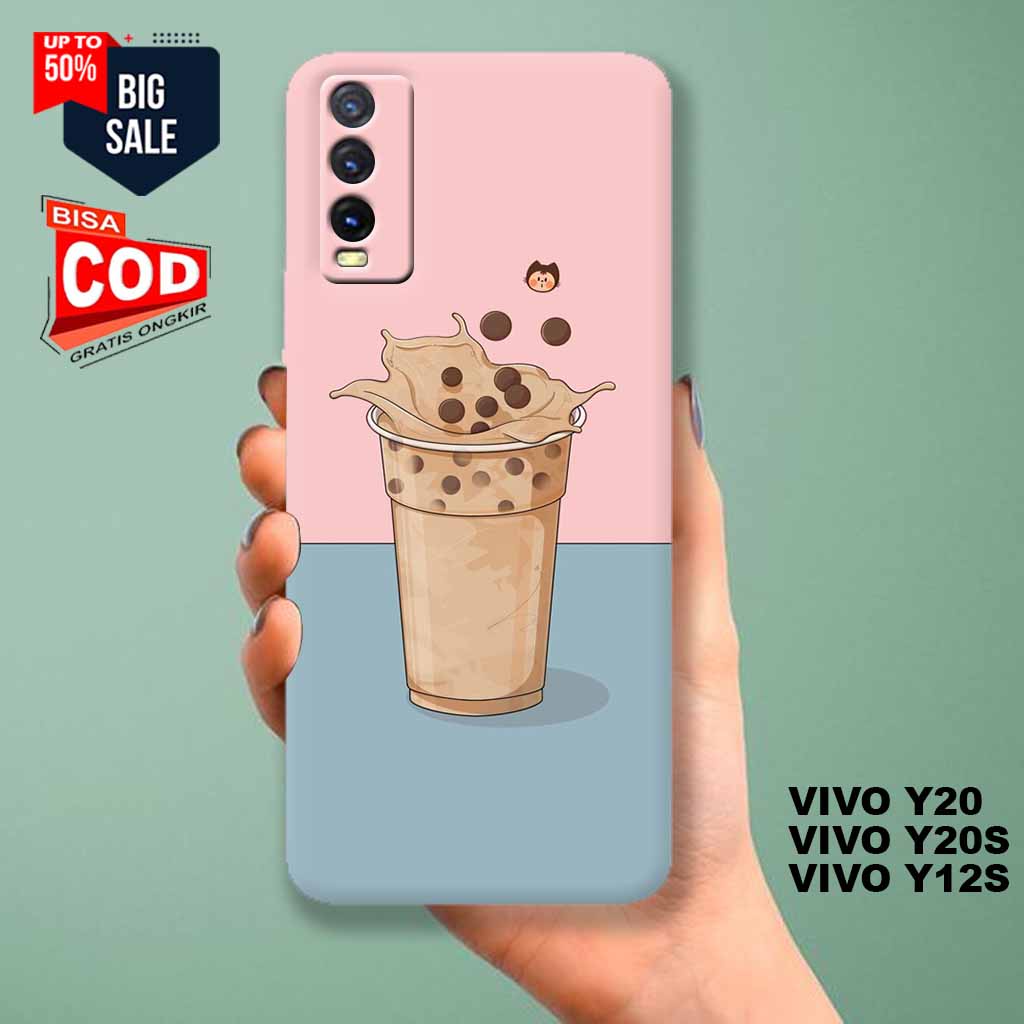 Case Hp VIVO Y20/Y20S/Y12S - PIcks Store - MInuman  Boba Cute - Kesing Hp VIVO Y12S Y20S Y20   - Har