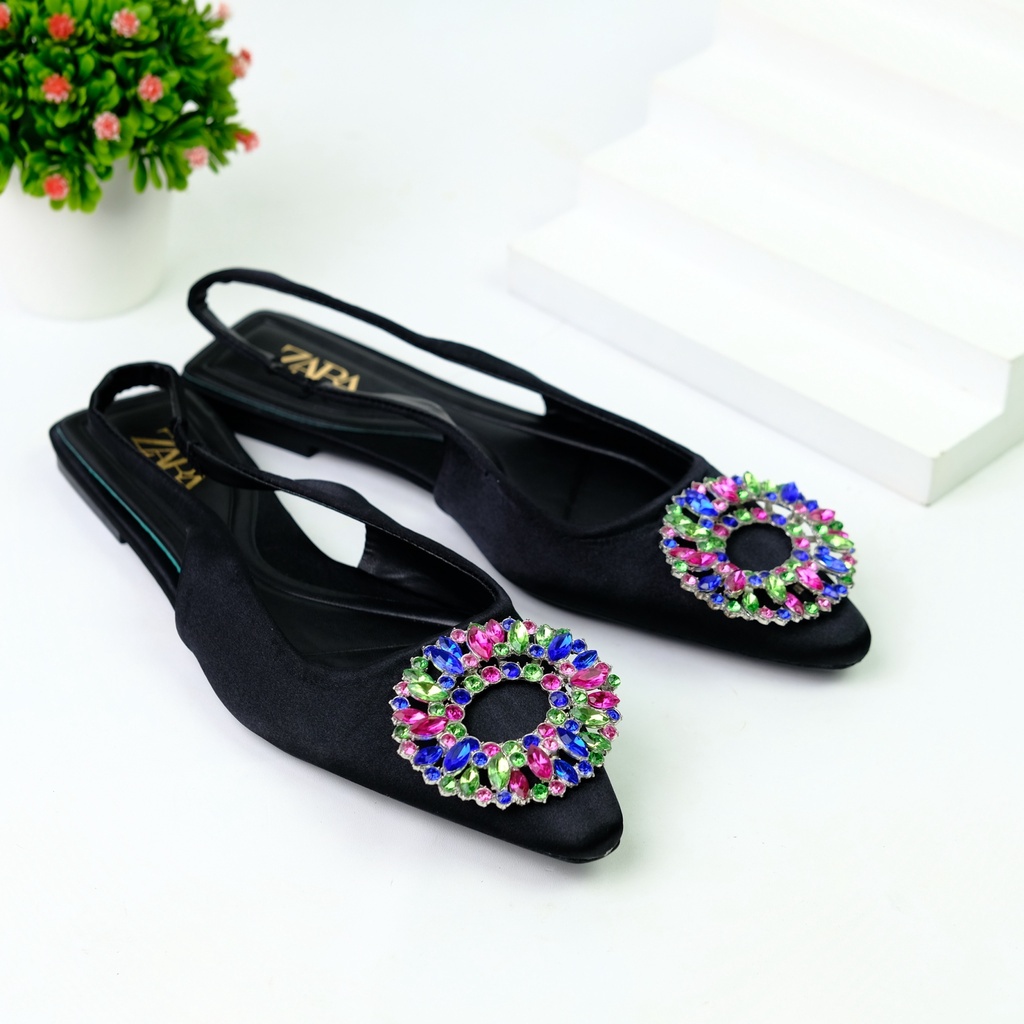 [7.7 Boombastis Sale⚡] - SEPATU WANITA FLAT SHOES DIAMOND ZS464 PREMIUM IMPORT