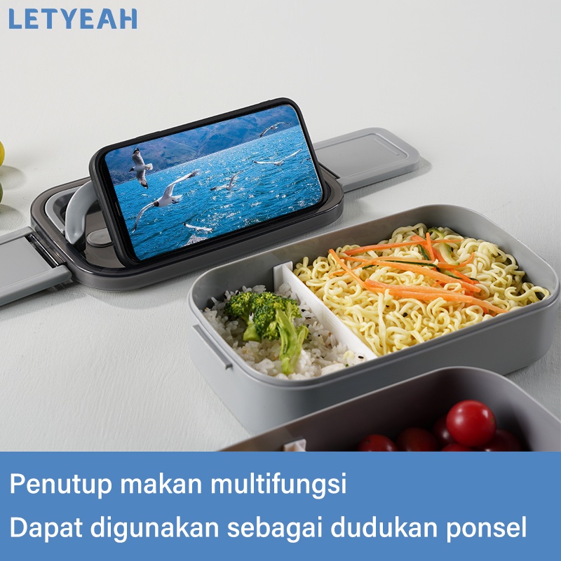 letyeah Kotak makan set dengan botol minum 800ml dan tas bekal /1600ml lunch box anti bocor/BPA free