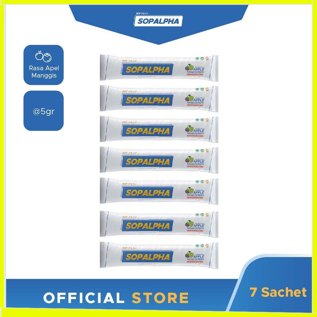 SOPALPHA - Rasa Apel Manggis 7 Sachet BPOM HALAL OFFICIAL STORE DARENSGOWN MAKASSAR