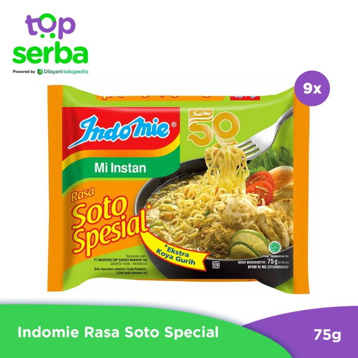 

SALE Indomie Mie Instant Soto Mie 70 gram x9