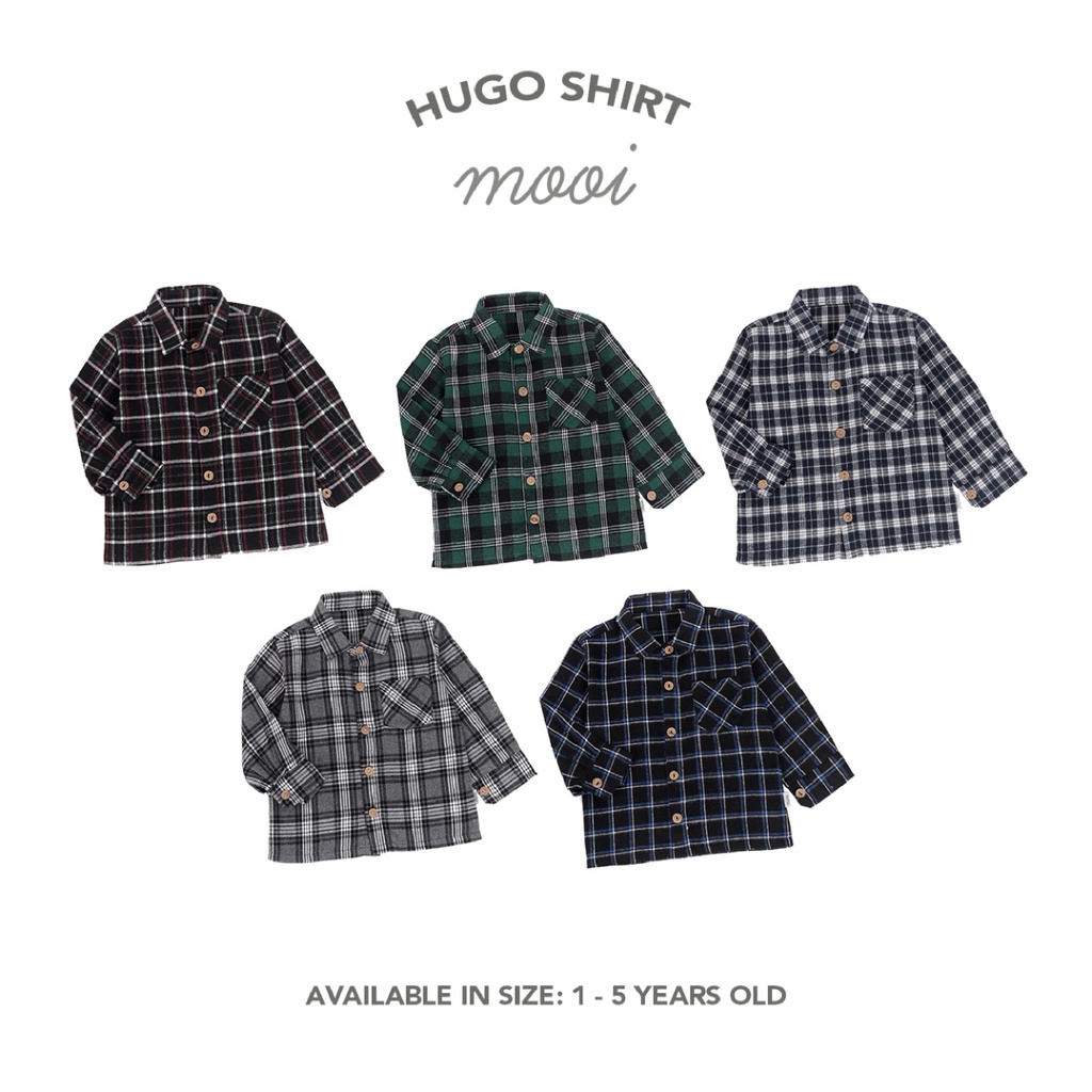 PROMO 7.7 PROMO BAJU LEBARAN MURAH MOOI KENJI SHIRT HUGO SHIRT ATASAN BAJU KEMEJA ANAK LAKI LAKI MOOI FLANEL SERIES 1 - 5 TAHUN