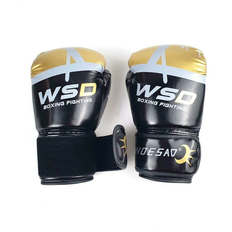 Sarung Tangan Tinju Boxing Muay Thai MMA UFC Leather Glove 12 OZ wsd-85 Black