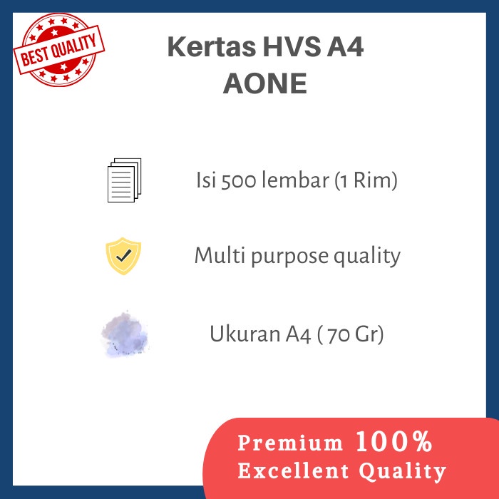 KERTAS HVS / FOTOCOPY F4 A4 70 GSM PUTIH