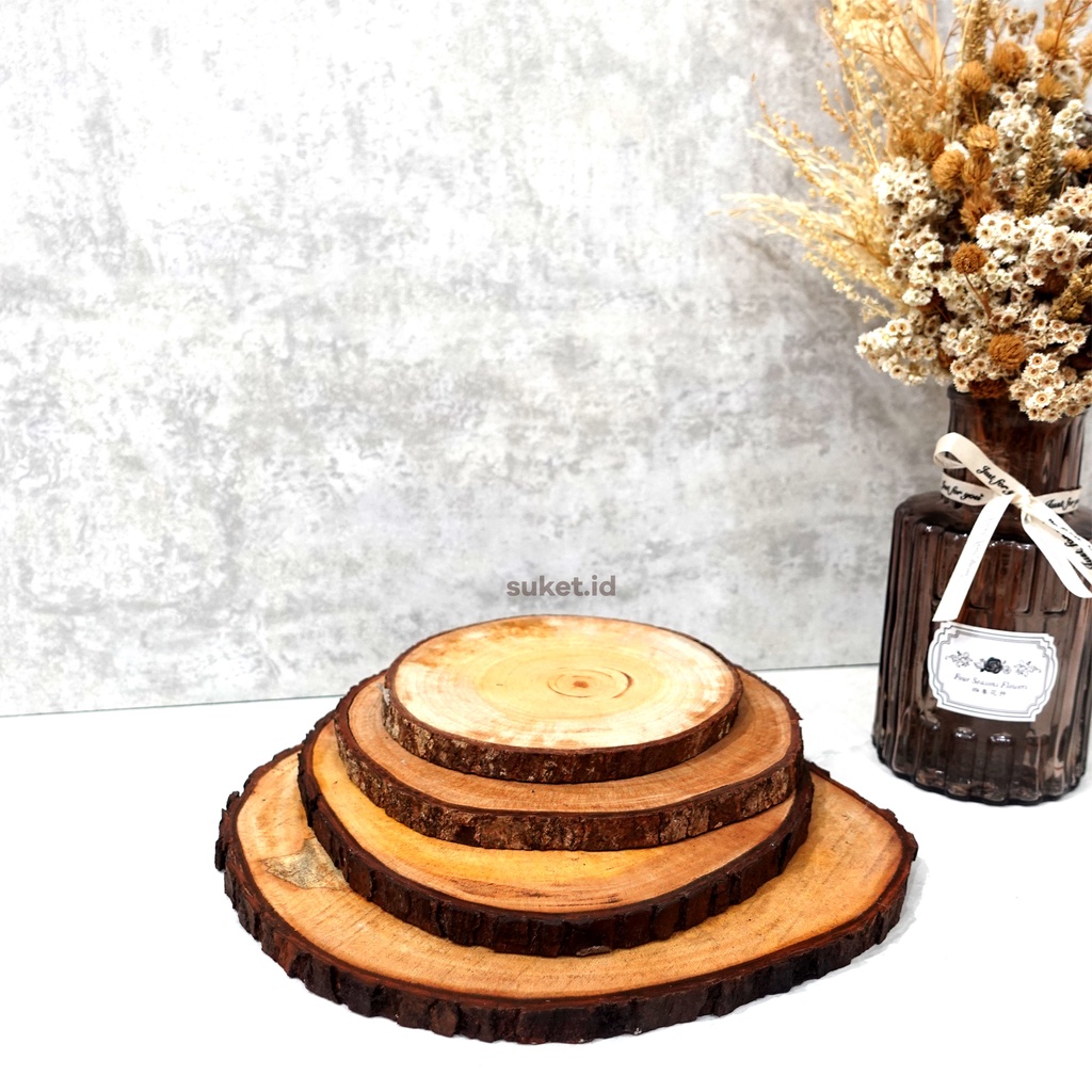 Wood Slice Kayu Tlenana Dekorasi Hiasan Foto