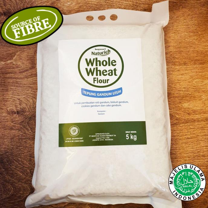 

[COD] TEPUNG GANDUM UTUH BOGASARI NATURICH 5kg / UNTUK ROTI COOKIES GANDUM [COD]