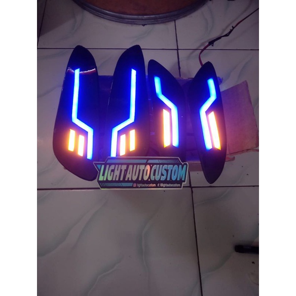 lampu sein custom ala ala vespa metic sprint/primavera senja biru sein kuning